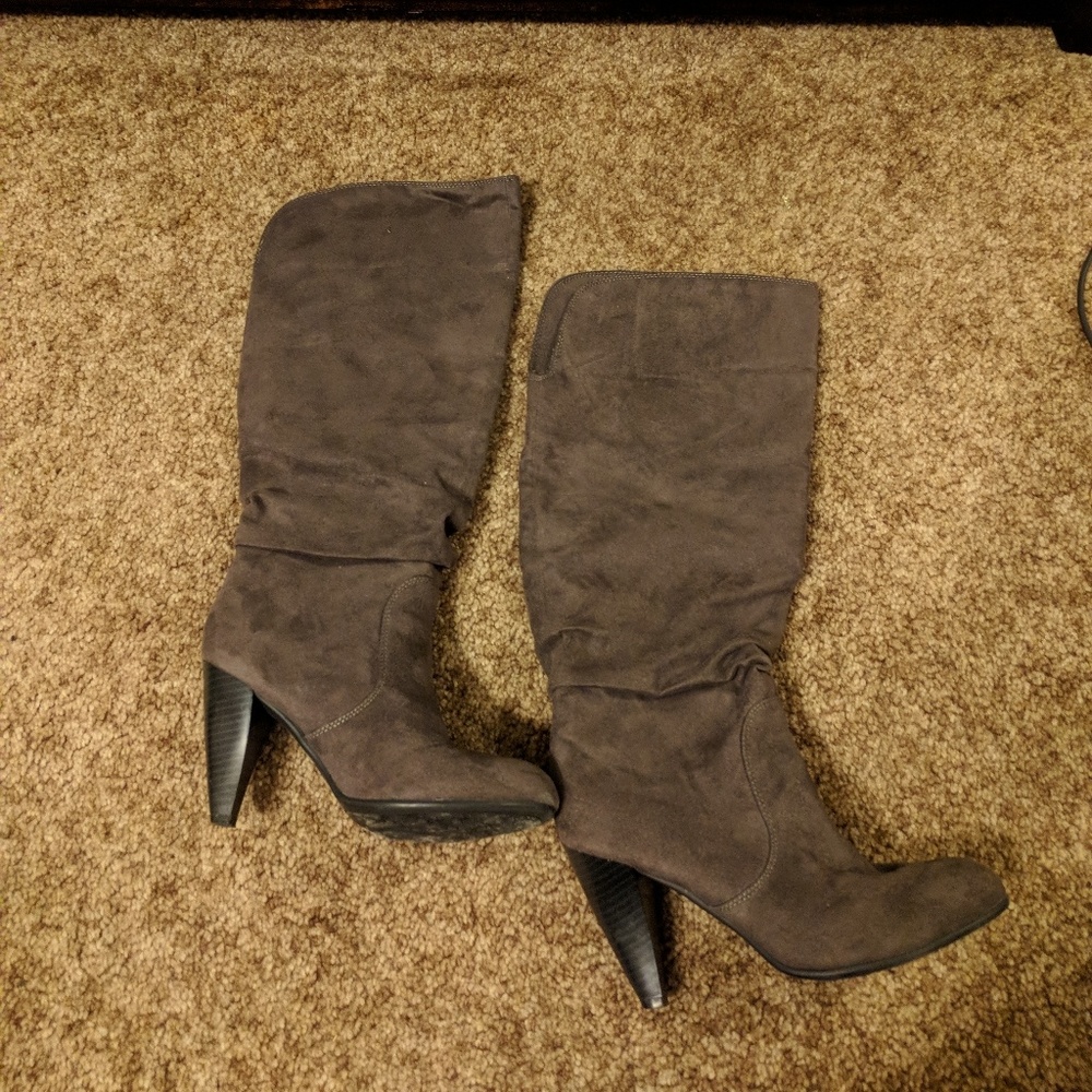 Gray Tall Boots